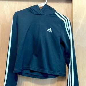 Cropped black and white Adidas sweatshirt